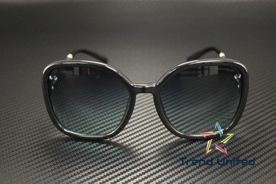 Pre-owned Tiffany & Co . Tf4202u 83429s Black Azure Gradient Blue 57 Mm Women's Sunglasses
