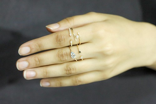 Pre-owned J.o.n 14k Gold Genuine Diamond And Aquamarine Ring Anniversary Gift Fine Jewelry In White