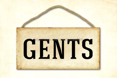 garage minimalist decor plans gents gentlemen bathroom toilet wood sign