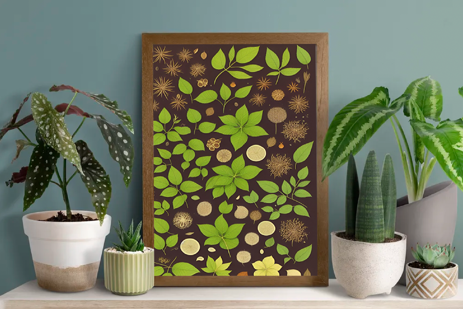 Farmhouse Boho Style Antique Botanical Print Aged Vintage Print Country Floral