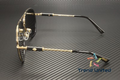 Pre-owned Versace Ve2260 100287 Black Dark Grey 60 Mm Unisex Sunglasses In Gray