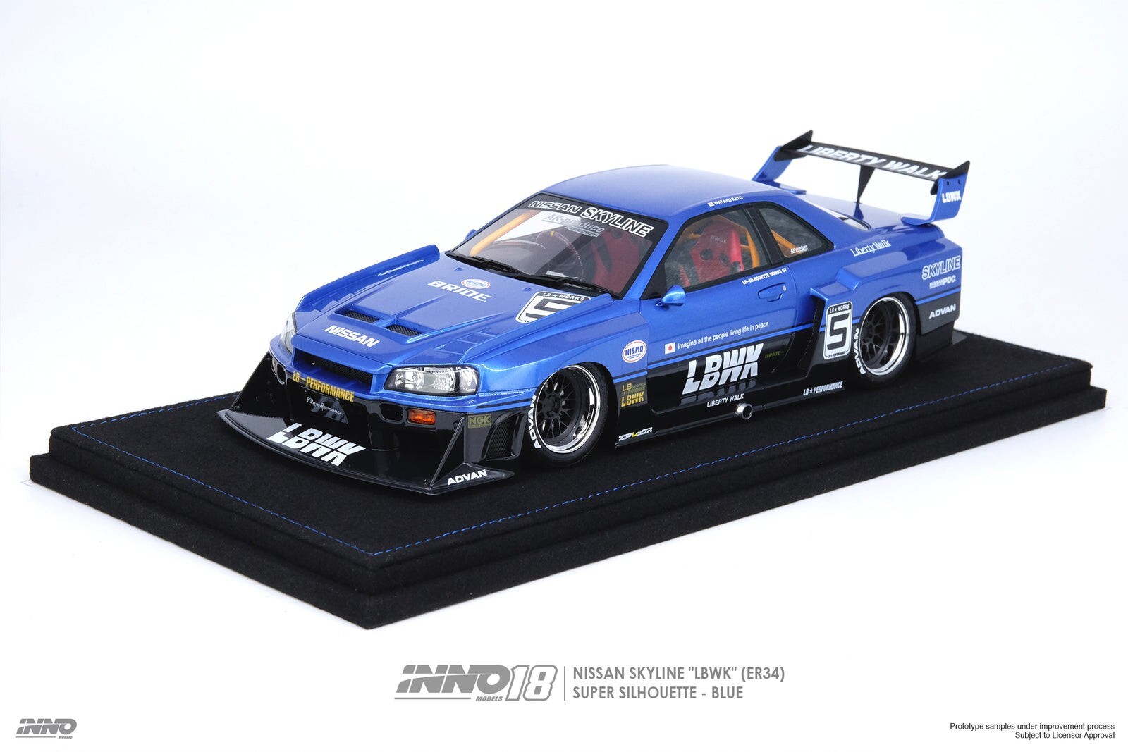CM MODEL NISSAN SKYLINE ER34 LBWK ブルー CM Model Nissan Skyline LBWK LB-ER34 Super Silhouette Chase