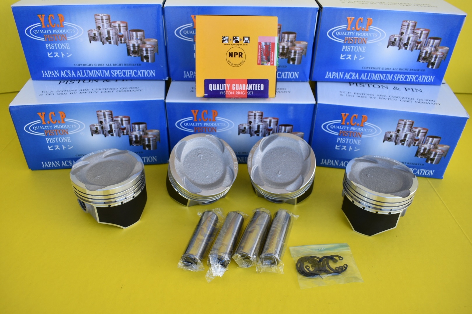 76mm YCP Vitara Pistons Coated Low Compression & NPR Rings