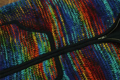 LOUDELEPHANT KAPUZENPULLOVER LOUDELEPHANT KAPUZE REGENBOGEN SPACE DYE STRICKJACKE VLIES RV