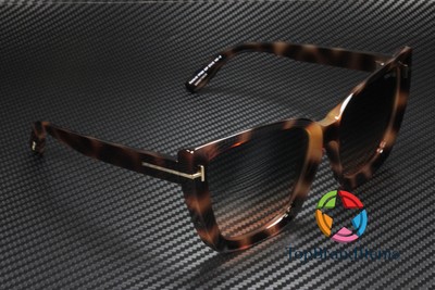 Pre-owned Tom Ford Scarlet-02 Ft0920 53p Shiny Havana Grad Teal 57 Mm Women's Sunglasses In Gradient Teal-to-orange