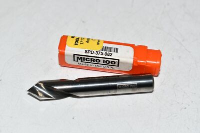 NEW MICRO 100 SPD-375-082 3/8'' 82 2-1/2'' OAL, Solid Carbide Spotting Drill