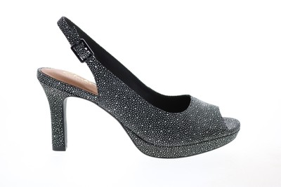 

Clarks Mayra Blossom 26124979 Женские черные туфли-лодочки с ремешком из нубука Обувь на каблуке 6,5, Черный, Clarks Mayra Blossom