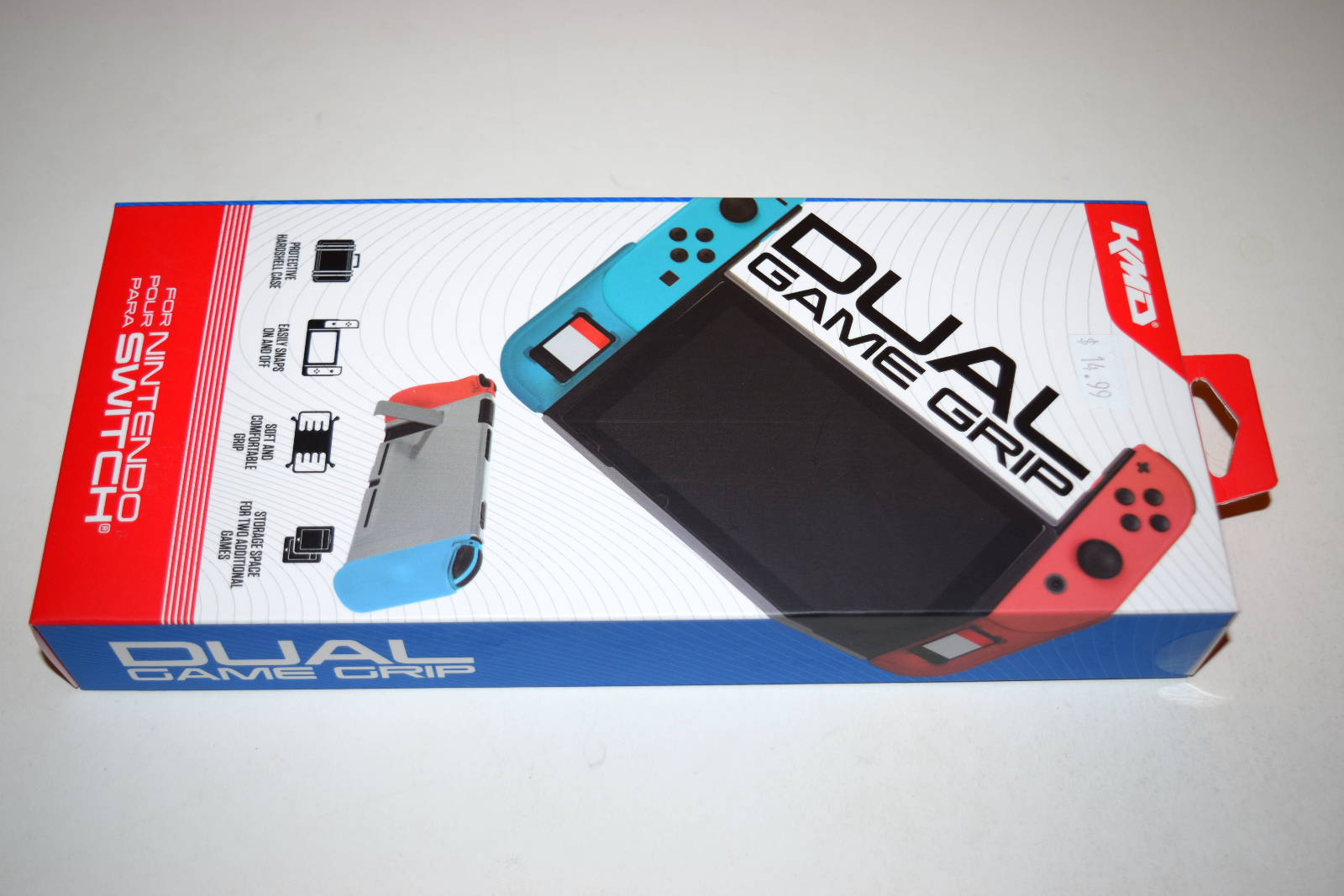 Dual Game Grip KMD Gray w/ Red Blue Nintendo Switch Video