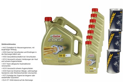 12L Olio Motore castrol edge 5W-30 C3 3x mannol Perdita Additivo