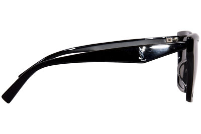 Pre-owned Saint Laurent Sl-m104/f 002 Sunglasses Women's Black/grey Square Shape 58mm In Gray