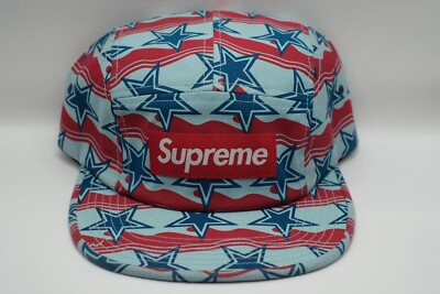 SUPREME SS16 YOU RE DEAD CAMP CAP BLUE HAT BOX LOGO DUNK STAR JORDAN HELL KOBE