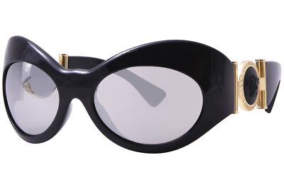 Pre-owned Versace Ve4462 Gb1/6g Sunglasses Women's Black/grey Mirror Silver 58mm In Gray
