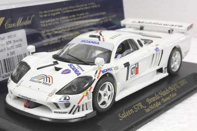 FLY A265 SALEEN S7R BRANDS HATCH BGTC 2002 1/32 SLOT CAR IN DISPLAY