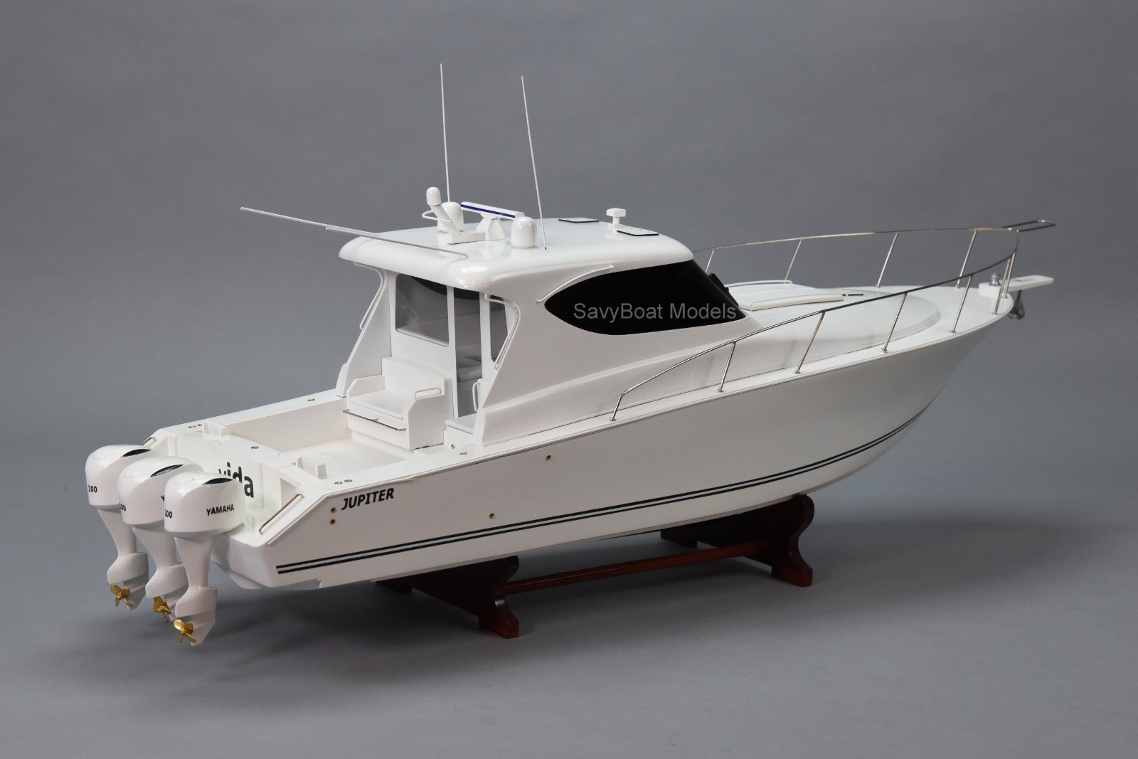 Jupiter 41 Sport Bridge Yacht Handmade Wooden Boat Model 35