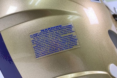 Warning Label Decal For Football Helmets