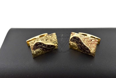 Visconti Special Edition Salvador Dali Bronze Enamel & Gold Plated Cufflinks