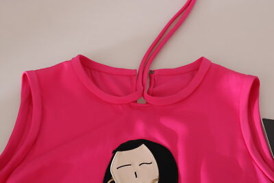 Pre-owned Mama It42 Dolce & Gabbana Blouse Pink Family Silk Tank Top Shirt /us8/m Rrp $1100