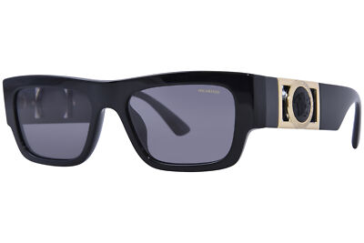 Pre-owned Versace Ve4416u Gb1/81 Sunglasses Men's Black/polarized Dark Grey 53mm In Gray