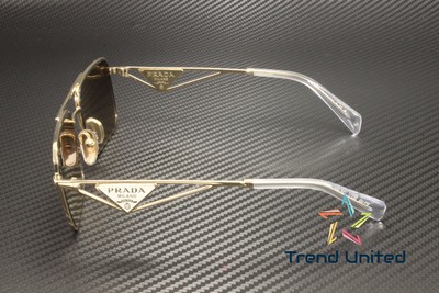Pre-owned Prada Pr A52s Zvn30c Pale Gold Gradient Blue Silver 56 Mm Women's Sunglasses In Gradient Blue Mirror Silver