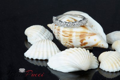 Pre-owned Pucci 0.9ct Round Cut Vvs1 Simulated Diamond Promise Anniversary Band 14k White Gold In White/colorless