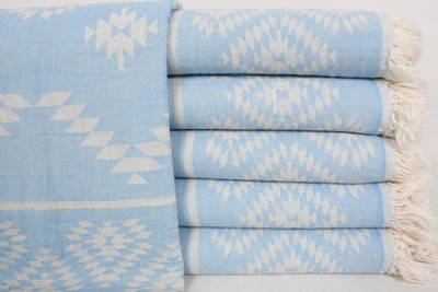 Turkish Hand Towel, Small Towel, Aztec Hand Towel, Light Blue Hand Towel