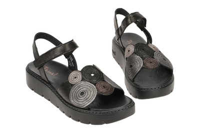 THINK THINK SCHUHE SING DAMEN SCHWARZ DAMEN SANDALETTE RIEMCHEN SANDALEN 3-000376-0000