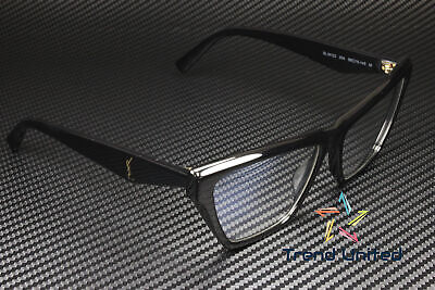 Pre-owned Saint Laurent Sl M103 004 58 Cat Eye Black Shiny Transp 58 Mm Women's Sunglasses In Shiny Transparent