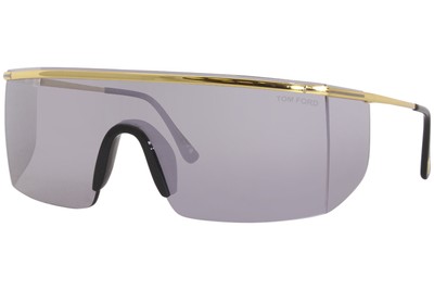 Pre-owned Tom Ford Pavlos-02 Tf980 30c Sunglasses Men's Shiny Deep Gold/grey Mirror 99mm In Gray