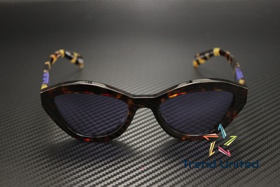 Pre-owned Prada Pr A02s 17n50b Havana Violet Mirror Internal Silver 52mm Womens Sunglasses