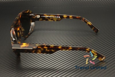 Pre-owned Tom Ford Ft1102 52f Plastic Dark Havana Gradient Brown 59 Mm Men's Sunglasses