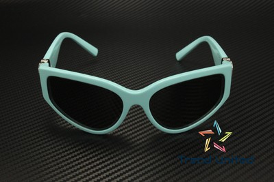 Pre-owned Tiffany & Co Tiffany Tf4217 838887 Tiffany Blue Dark Grey 59 Mm Women's Sunglasses In Gray