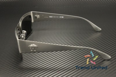 Pre-owned Versace Ve2262 126287 Gunmetal Dark Grey 56 Mm Men's Sunglasses In Gray