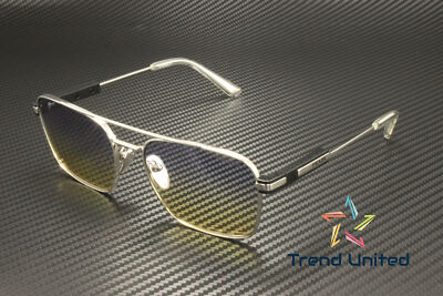 Pre-owned Prada Pr 67zs 1bc06z Silver Iris Sfumato Sole 56 Mm Unisex Sunglasses