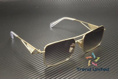 Pre-owned Prada Pr A52s Zvn30c Pale Gold Gradient Blue Silver 56 Mm Women's Sunglasses In Gradient Blue Mirror Silver
