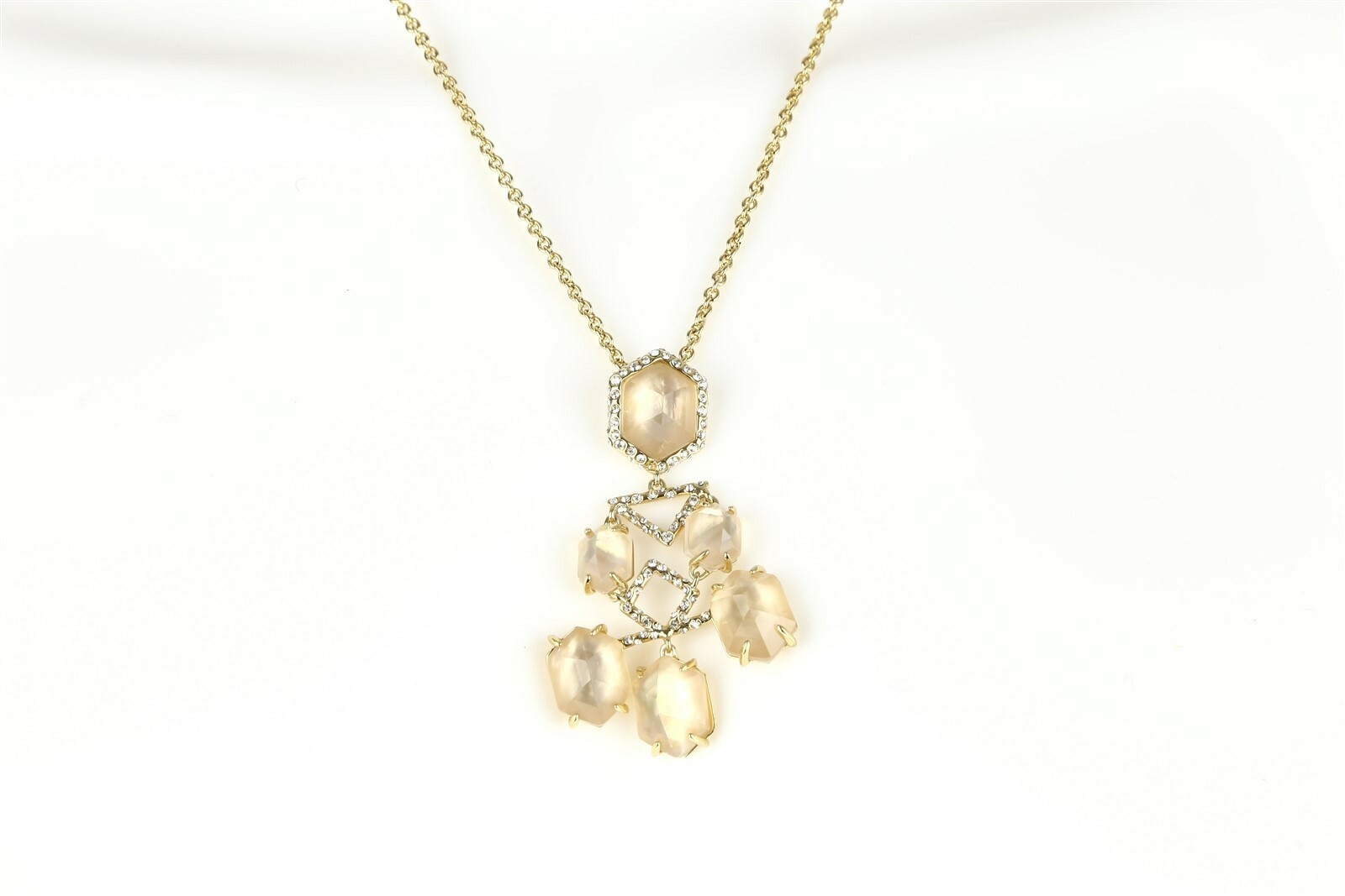 Alexis Bittar Women's Gold Champagne Stone Swarovski Pendant Necklace 30"