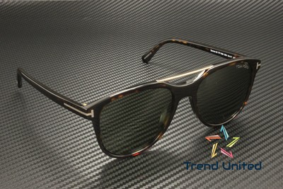 Pre-owned Tom Ford Ft1098 52n Plastic Dark Havana Green 54 Mm Men's Sunglasses
