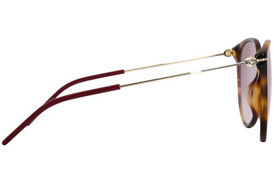 Pre-owned Gucci Gg1268s 002 Sunglasses Women's Havana/gold/red Lenses Oval Shape 58mm