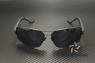 Pre-owned Prada Linea Rossa Ps 50zs 1bo09r Matte Black Blue Tuning 65 Mm Men's Sunglasses
