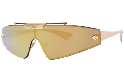 Pre-owned Versace Ve2265 100287 Sunglasses Gold/grey 140mm W/extra Interchangeable Lenses In Gray