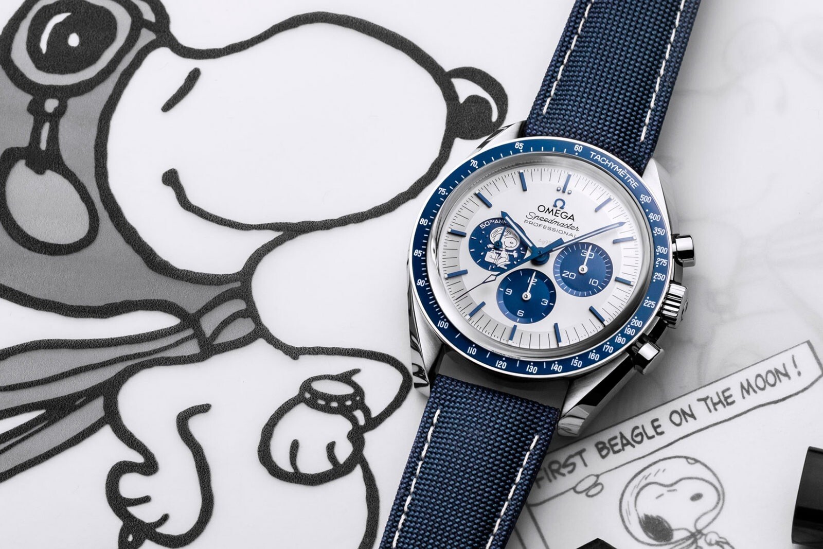 OMEGA 50th Anniversary Silver SNOOPY Speedmaster Moonwatch OMEGA 50th Anniversary Silver SNOOPY Speedmaster Moonwatch