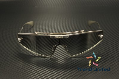 Pre-owned Versace Ve2265 100011 Silver Grey Gradient 44 Mm Women's Sunglasses