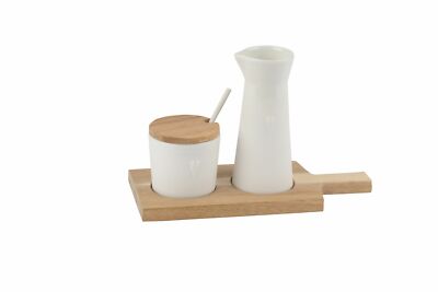 Milch und Zuckerbehälter Milch Zucker Set Akazie - Räder Design