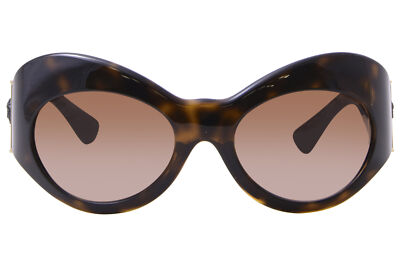 Pre-owned Versace Ve4462 108/13 Sunglasses Women's Havana/brown Gradient Wrap Style 58mm