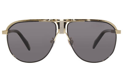 Pre-owned Chopard Schf82 301p Sunglasses Women's Gold-black/polarized Grey Lens Pilot 62mm In Gray