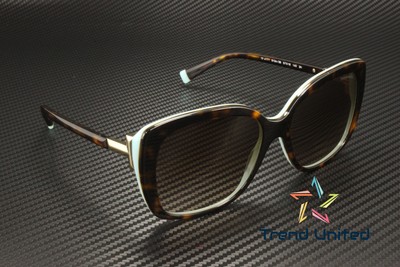 Pre-owned Tiffany & Co . Tf4171 81343b Havana Brown Gradient 57 Mm Women's Sunglasses