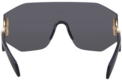 Pre-owned Versace Ve2258 100287 Sunglasses Dark Grey/dark Grey Shield 45mm In Gray