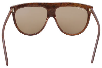 Pre-owned Gucci Gg0732s 005 Women's Sunglasses Black-brown/brown Lenses Pilot 61mm