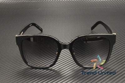 Pre-owned Saint Laurent Sl M105 F 002 Cat Eye Acetate Black Grey 55 Mm Women's Sunglasses In Gray
