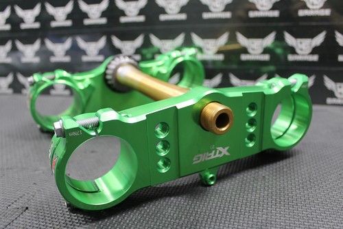 19-24 KAWASAKI KX450 KX450F XTRIG ROCS TRIPLE CLAMPS GREEN 23MM TREE STEM CLAMP
