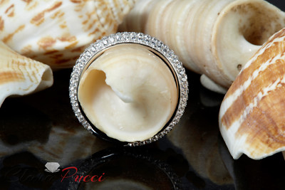 Pre-owned Pucci 1ct Round Cut Eternity Simulated Bridal Wedding Anniversary Band 14k White Gold In White/colorless